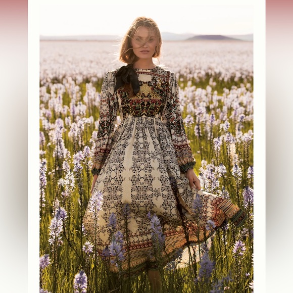 Bhanuni By Jyoti Far Fields MIDI Dress Anthropologie - Picture 4 of 7